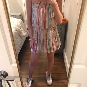 Blue Life Striped Strapless Dress